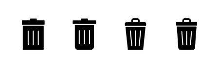 Trash icons set. trash can icon. delete sign and symbol.のイラスト素材