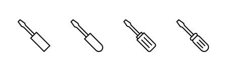 Screwdriver icons set.tools sign and symbolのイラスト素材