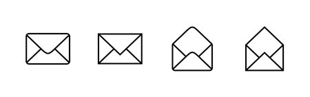 Mail icons set. email sign and symbol. E-mail icon. Envelope iconのイラスト素材