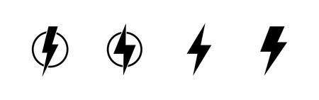 Lightning icons set. electric sign and symbol. power icon. energy sign