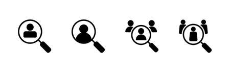 Hiring icons set. Search job vacancy sign and symbol. Human resources concept. Recruitmentのイラスト素材