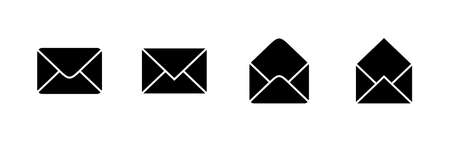 Mail icons set. email sign and symbol. E-mail icon. Envelope iconのイラスト素材