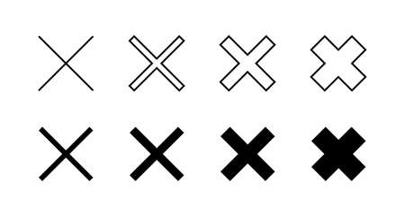 Close icons set. Delete sign and symbol. cross signのイラスト素材