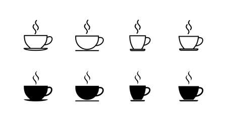 coffee cup icons set. cup a coffee sign and symbolのイラスト素材