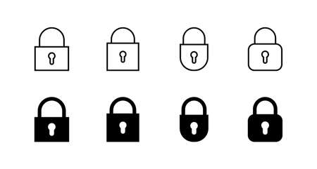 Lock icons set. Padlock sign and symbol. Encryption icon. Security symbolのイラスト素材