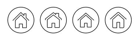 House icons set. Home sign and symbolのイラスト素材
