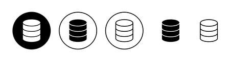Database icons set. database sign and symbolのイラスト素材