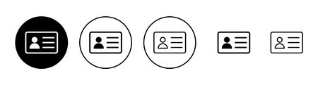 License icons set. ID card icon. driver license, staff identification card