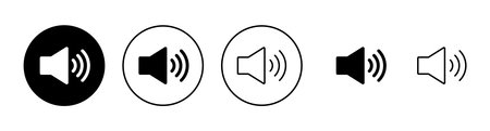 Speaker icons set. volume sign and symbol. loudspeaker icon. sound symbolのイラスト素材