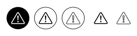Exclamation danger icons set. attention sign and symbol. Hazard warning attention signのイラスト素材