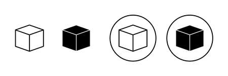 Box icons set. box sign and symbol, parcel, packageのイラスト素材