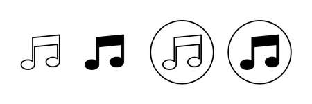 Music icons set. note music sign and symbolのイラスト素材