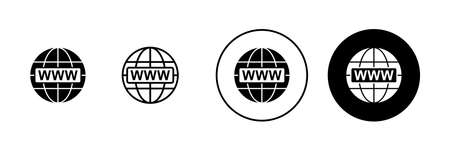 Web icons set. go to web sign and symbol. web click icon. Global search iconのイラスト素材