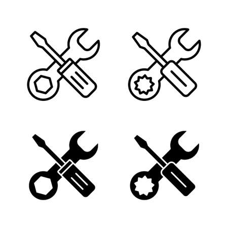 Repair tools icons vector. tool sign and symbol. vectorting icon. Wrench and screwdriver. Serviceのイラスト素材