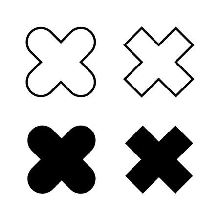 Close icons vector. Delete sign and symbol. cross signのイラスト素材