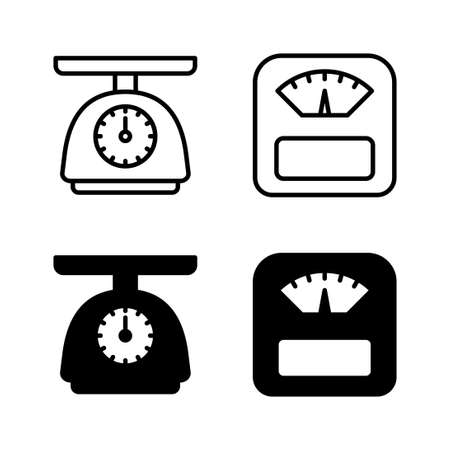 Scales icons vector. Weight scale sign and symbolのイラスト素材