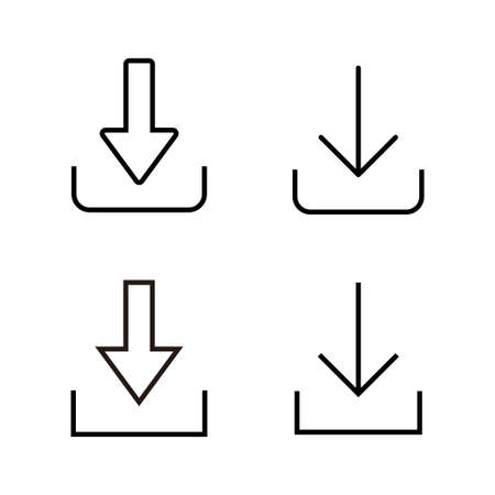 Download icon vector. Download sign and symbolのイラスト素材