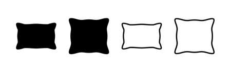 Pillow icon vector. Pillow sign and symbol. Comfortable fluffy pillowのイラスト素材