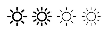 Sun icon vector. Brightness sign and symbolのイラスト素材