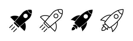 Rocket icon vector. Startup sign and symbol. rocket launcher iconのイラスト素材