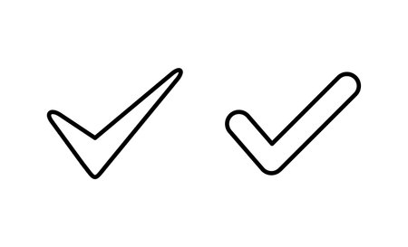 Check mark icon vector. Tick mark sign and symbolのイラスト素材