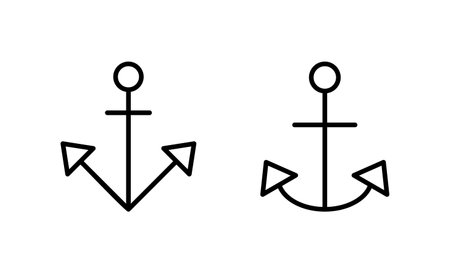 Anchor icon vector. Anchor sign and symbol. Anchor marine icon.のイラスト素材