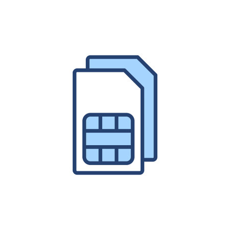 Sim card icon vector. dual sim card sign and symbolのイラスト素材