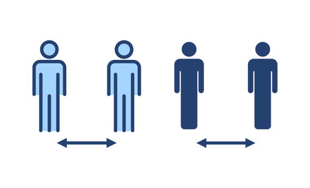 Social distance icon vector. social distancing sign and symbol. self quarantine signのイラスト素材