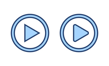 Play icon vector. Play button sign and symbolのイラスト素材