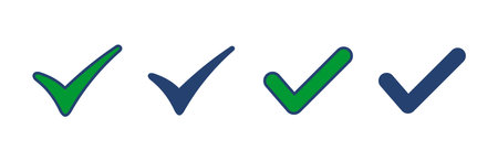 Check mark icon vector. Tick mark sign and symbolのイラスト素材