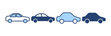 Car icon vector. car sign and symbol. small sedanのイラスト素材