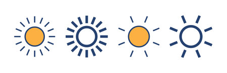 Sun icon vector. Brightness sign and symbol