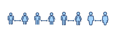 Social distancing vector. social distance sign and symbol. self quarantine signのイラスト素材