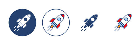 Rocket icon vector. Startup sign and symbol. rocket launcher iconのイラスト素材
