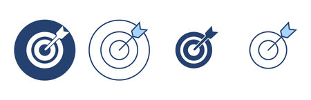 Target icon vector. goal icon vector. target marketing sign and symbolのイラスト素材