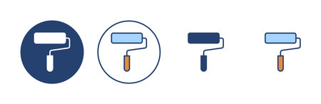 Paint icon vector. paint brush sign and symbol. paint roller icon vectorのイラスト素材