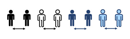 Social distance icon vector. social distancing sign and symbol. self quarantine signのイラスト素材