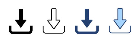 Download icon vector. Download sign and symbolのイラスト素材