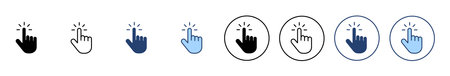 Hand cursor icon vector. cursor sign and symbol. hand cursor icon clikのイラスト素材