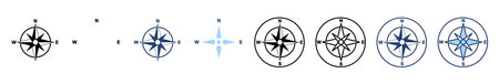 Compass icon vector. arrow compass icon sign and symbolのイラスト素材