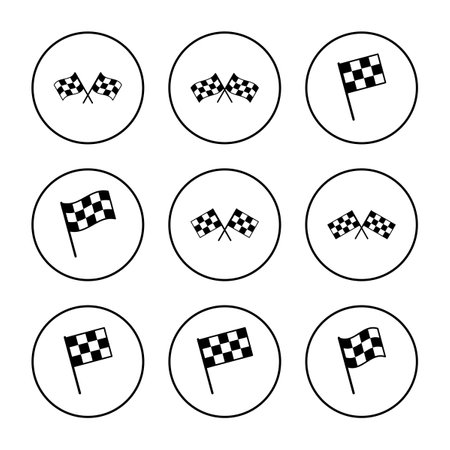 Racing flag icon vector. race flag sign and symbol.Checkered racing flag iconのイラスト素材