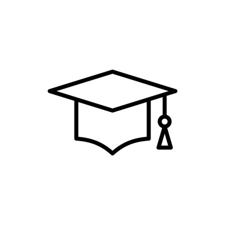 Education icon vector. Graduation cap sign and symbol. Graduate. Students capのイラスト素材