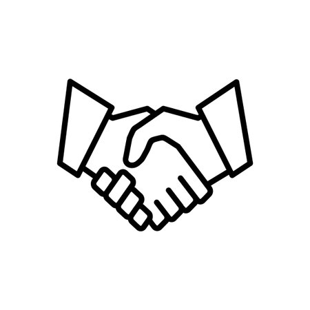 Handshake icon vector. business handshake sign and symbol. contact agreementのイラスト素材
