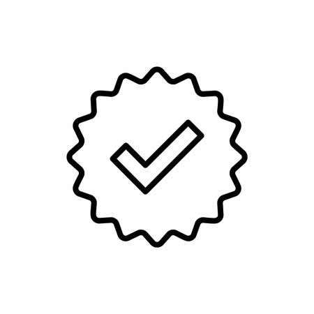 verified icon vector. verification check mark. approved sign and symbolのイラスト素材