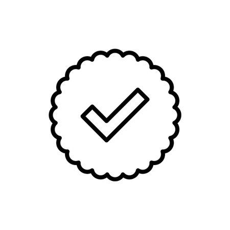 verified icon vector. verification check mark. approved sign and symbolのイラスト素材