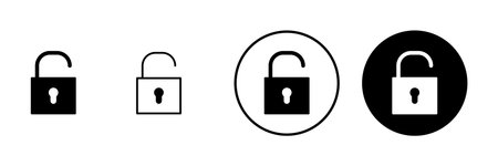 Unlock icon vector. Unlock sign and symbol. unlocked padlock iconのイラスト素材