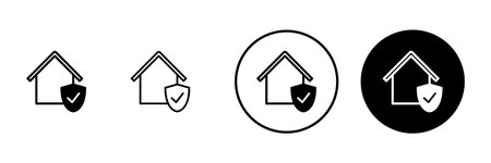 home insurance icon vector. home protection sign and symbolのイラスト素材