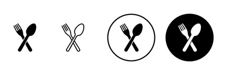 spoon and fork icon vector. spoon, fork and knife icon vector. restaurant sign and symbolのイラスト素材