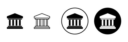 Bank icon vector. Bank sign and symbol, museum, universityのイラスト素材