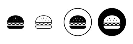 Burger icon vector. burger sign and symbol. hamburgerのイラスト素材